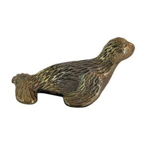 Vintage Brass Baby Seal by Moby Dick Marine Specialties 3.5" Figurine MCM